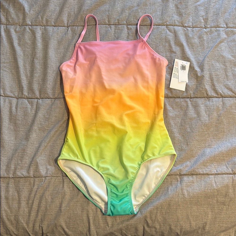 Kids Gradient Swimsuit - Pink, Orange, Green